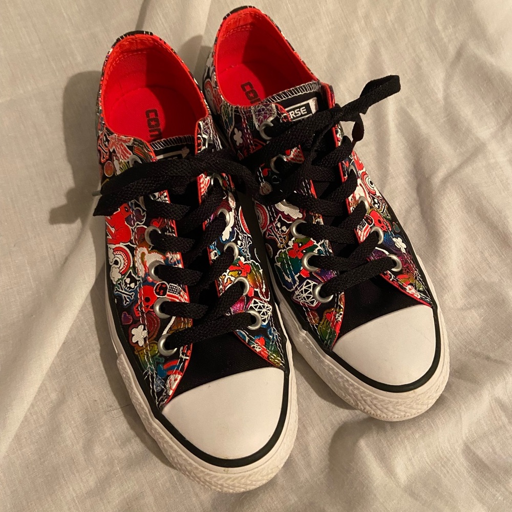 Converse Black Neon My Little Pony Shoes sz 8